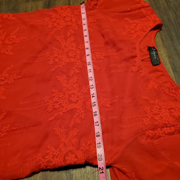 Womens XL Red Sheer Knit Dress - Picture 3 of 4